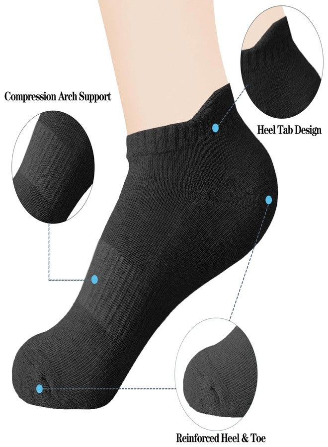 IMAGERIO Ankle Socks for Women and Men, Athletic Running Low Cut Sports No Show Socks Anti-Blister Unisex 6 Pairs -Black+White - Image 3